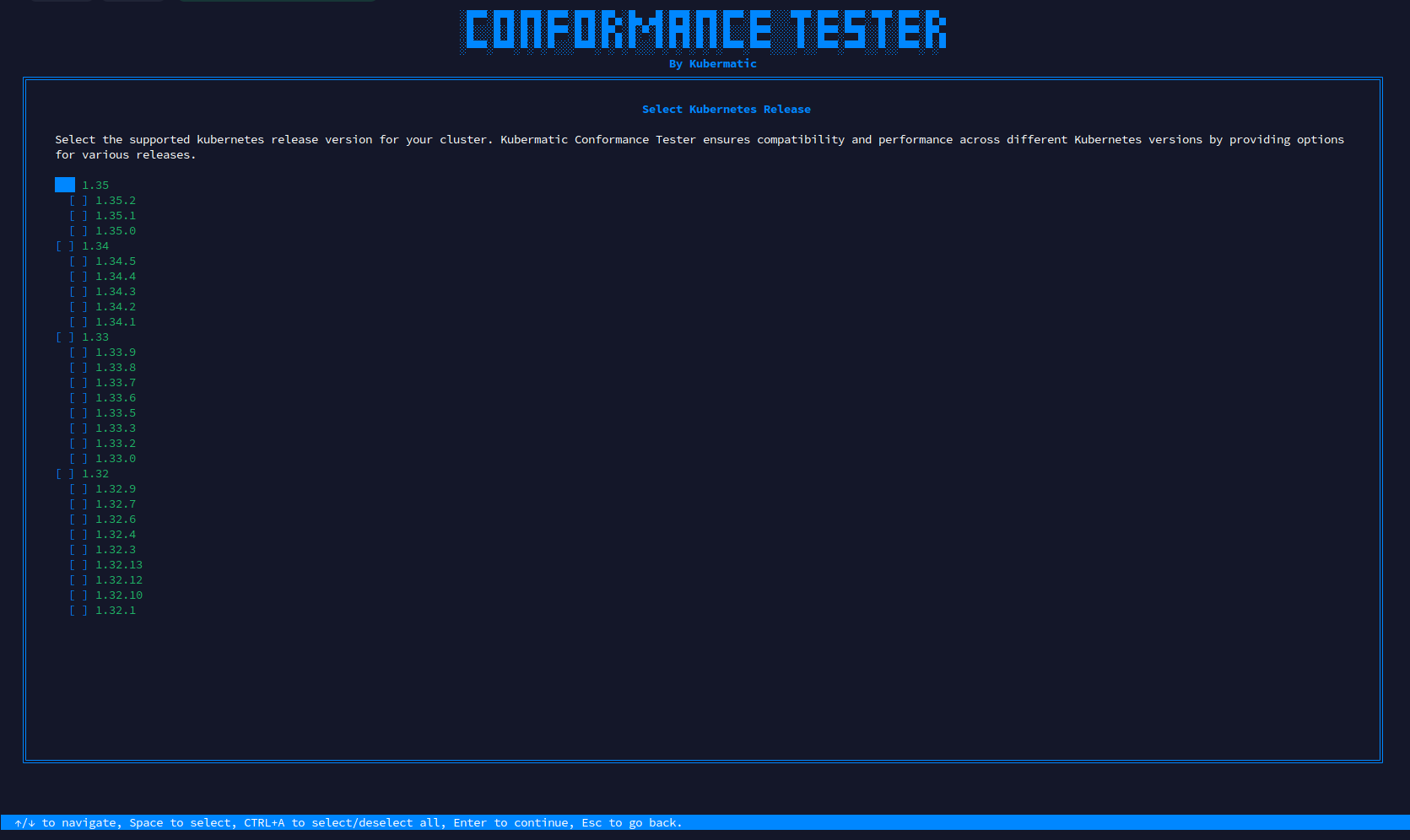 Select Kubernetes Release